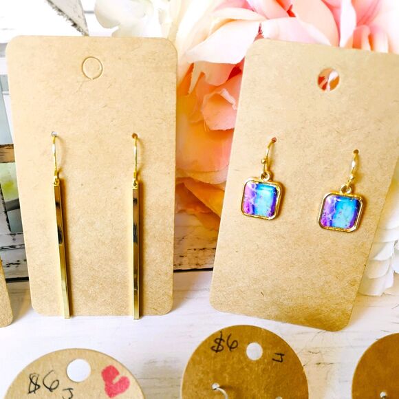 New 10 Colorful Earrings Dangle/Drop Resellers Lot/Bundle Gold & Silver Tone - Picture 2 of 7
